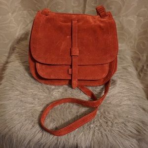 Leith suede crossbody saddle bag